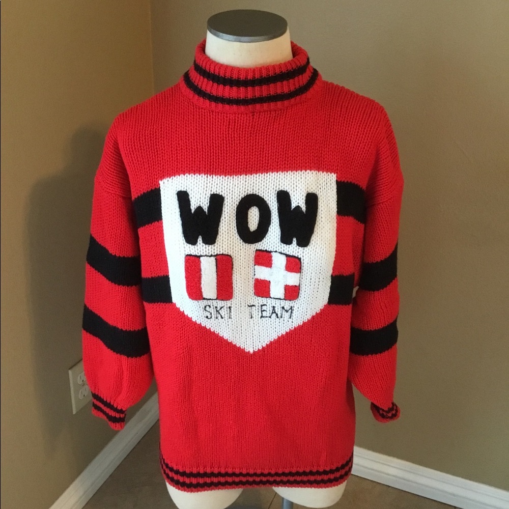 Vintage A'Milano red/white pullover sweaters